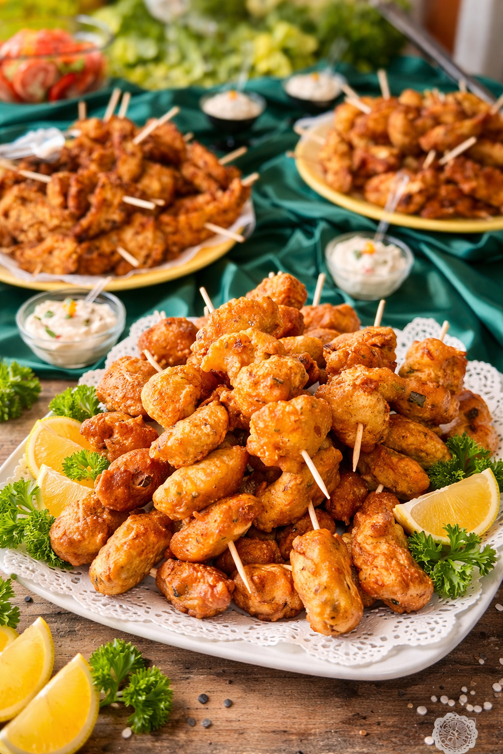 Buffet cocktail entreprise - accras et brochettes - Paul'Fête Location